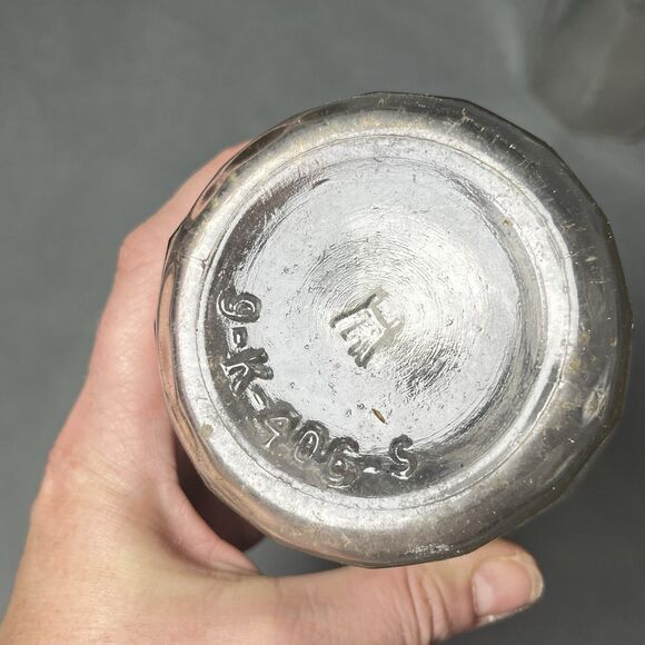 LOT 2 Vintage Glass Jugs Syrup Bottle w/Pour Spout & Handle-Paneled Glass-UV - Picture 14 of 15